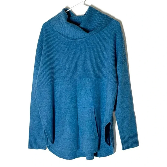 Saks Fifth Avenue Teal Cashmere CowlNeck Sweater Size Small - Picture 1 of 6